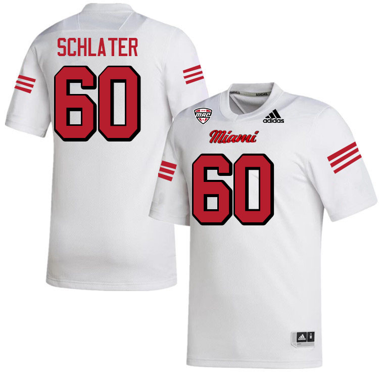 Miami University Redhawks #60 Caleb Schlater College Football Jerseys Stitched-White